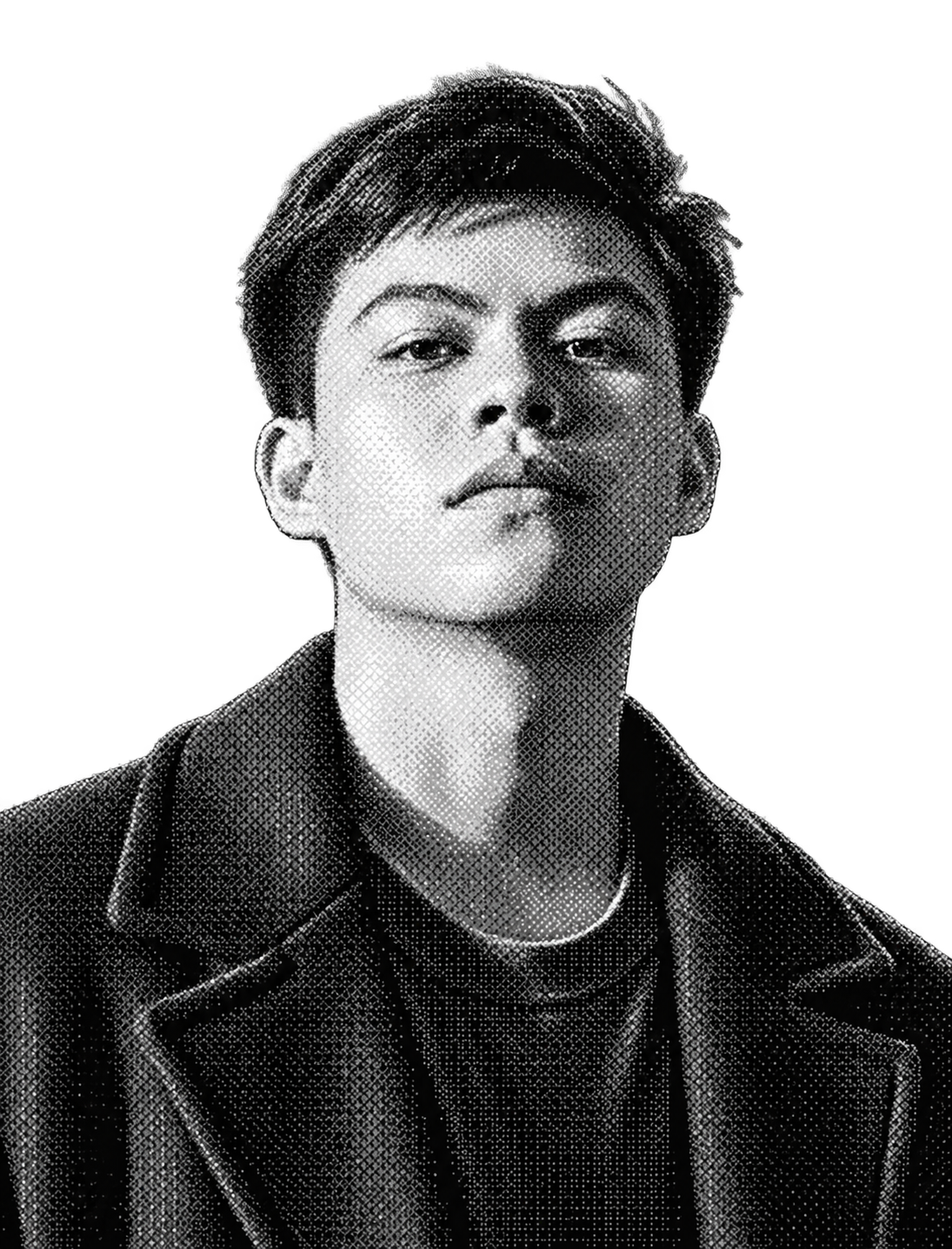 Don Jasper Deodora in a monochrome halftone portrait